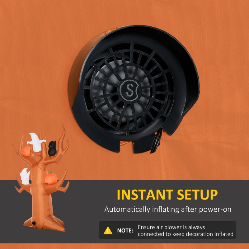 Outsunny 9ft Halloween Inflatables Outdoor Decorations, Haunted Tree with Pumpkin, Ghosts and Owl, Blow Up LED Yard Decor for Garden, Lawn, Party, Holiday, Waterproof