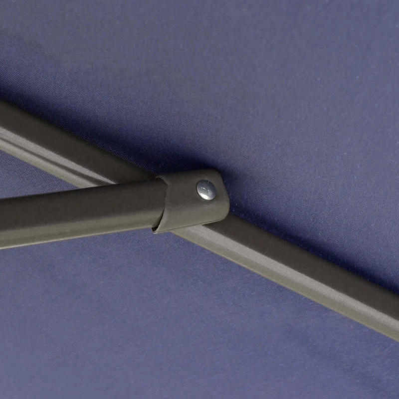 Outsunny 9' 2-Tier Cantilever Umbrella with Crank Handle, Cross Base and 8 Ribs, Garden Patio Offset Umbrella for Backyard, Poolside, and Lawn, Blue