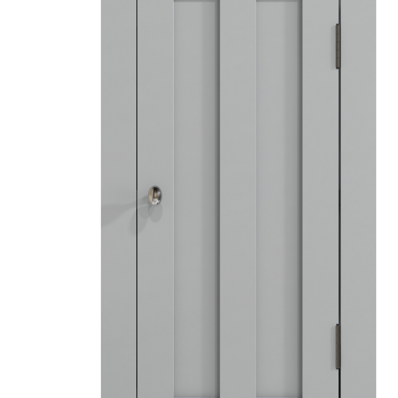 kleankin Bathroom Cabinet, Freestanding Linen Cabinet with Open Shelves, 13.8" x 11.8" x 62.4", Grey