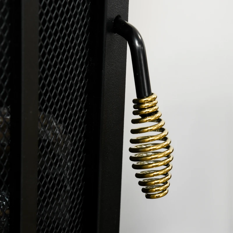 HOMCOM 22" Electric Fireplace Stove, Freestanding Electric Fire Place Heater with Realistic LED Flame, Adjustable Temperature, 1500W, Black