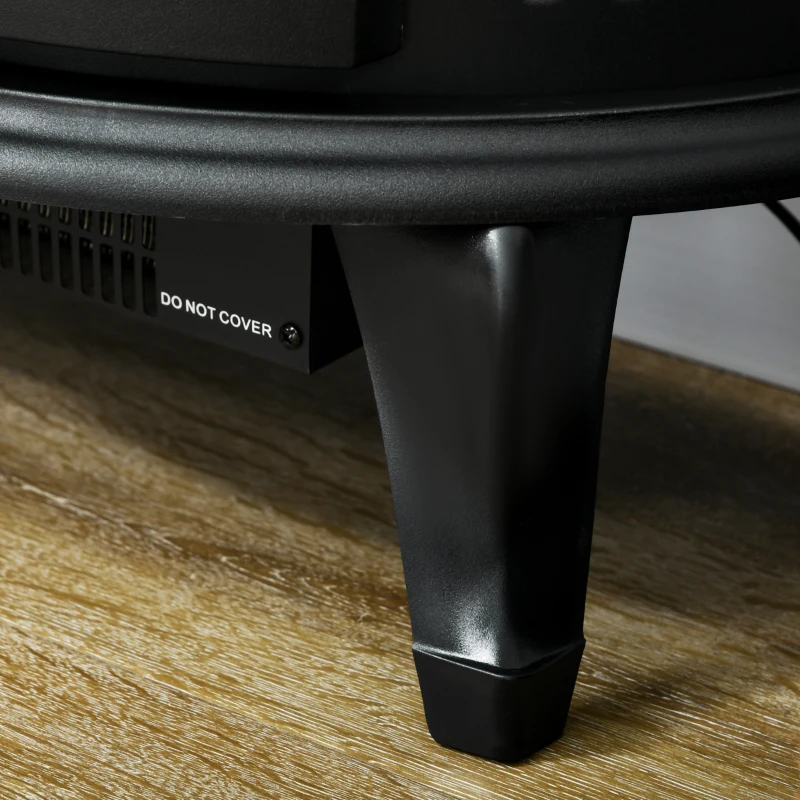 HOMCOM 22" Electric Fireplace Stove, Freestanding Electric Fire Place Heater with Realistic LED Flame, Adjustable Temperature, 1500W, Black