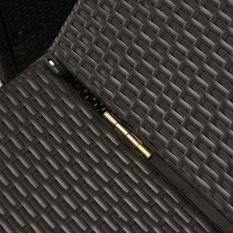 Outsunny Chaise Lounge Chair Set of 2 with 5 Angle Backrest, Outdoor Coffee Table, Water Repellent Cushions, PE Rattan Wicker Poolside Chairs, 3-Piece Pool Furniture Set, Dark Brown/Cream White