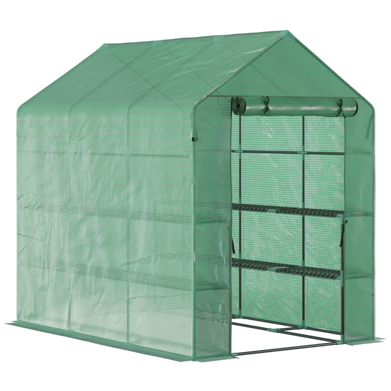 OURHOME 
キルティングベスト Outsunny Deep Green 26' Portable Greenhouse Walk-In Garden