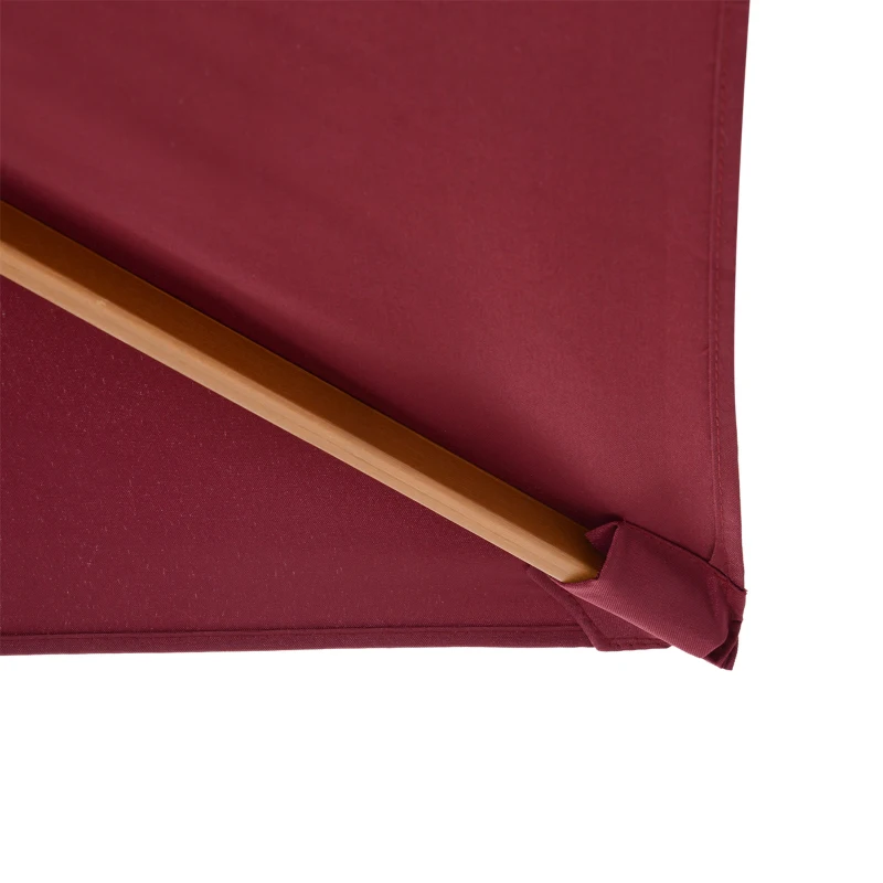 Outsunny Patio Umbrella Market Patio Sun Umbrella Rectangle Wine Red