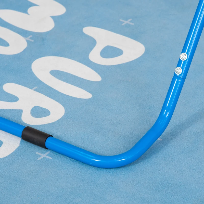 Qaba Folding Gymnastics Bar for Kids with Shock Absorption, Adjustable Gymnastics Horizontal Bar, Gymnastics Kip Bar for Home Use, Blue