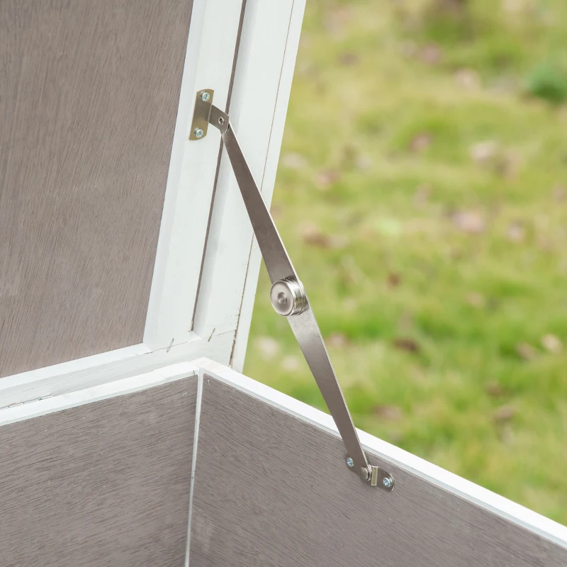 PawHut Wooden Bunny Rabbit Hutch, Small Animal Habitat with Ramp, Removable Tray & Weatherproof Roof, Indoor/Outdoor, Brown