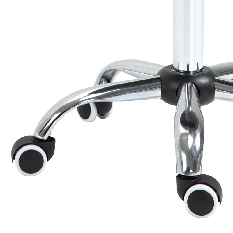 HOMCOM Adjustable Hydraulic Rolling Salon Stool Swivel Saddle Chair Spa Beauty Seat PU Leather, Grey