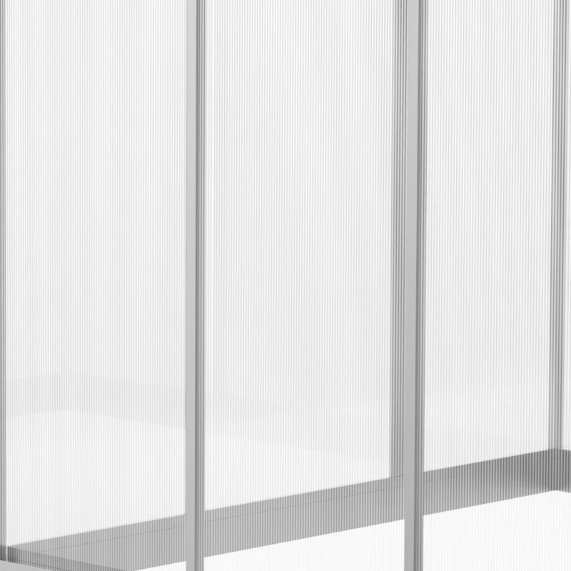 Outsunny 8' L x 6' W Walk-In Polycarbonate Greenhouse with Roof Vent for Ventilation & Rain Gutter for Winter