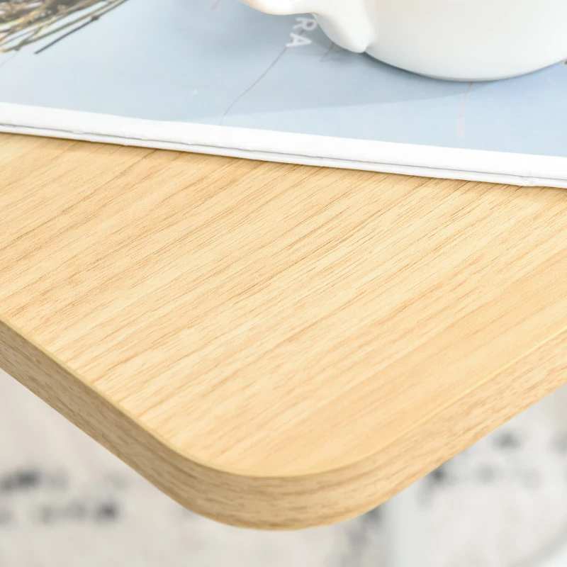 HOMCOM Industrial Side Table, C-Shaped Mobile End Coffee Table with Storage Bag for Sofa Couch Bed