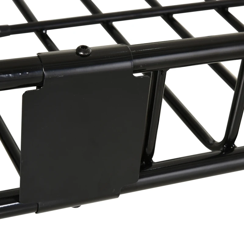 HOMCOM 64"/43" x 39" Car Roof Rack, Length Adjustable Roof Basket, Universal Rooftop Cargo Carrier Basket with U-bolts, 220 lbs Capacity