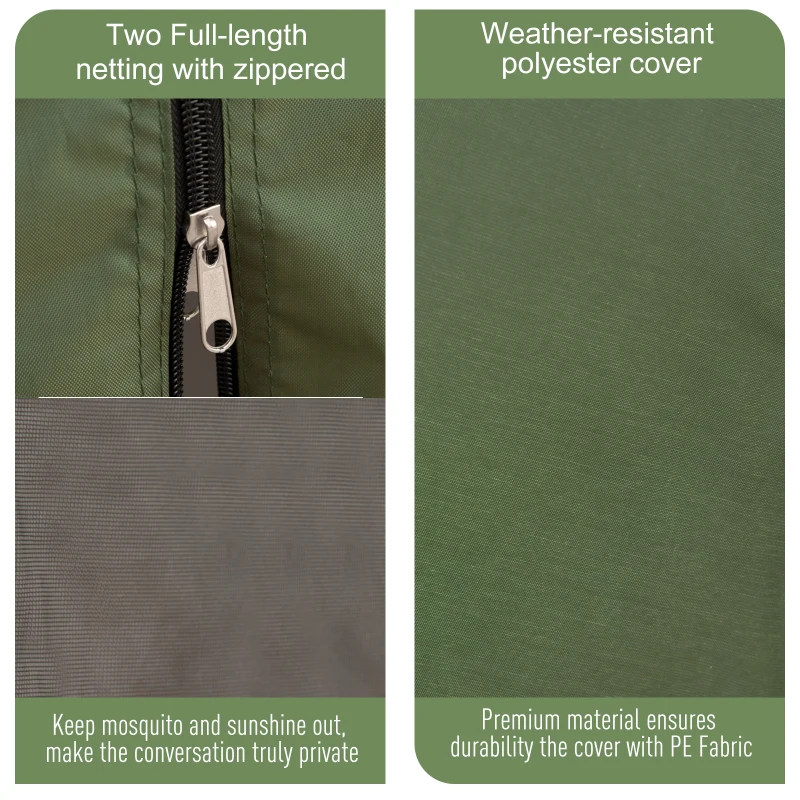 Outsunny 12' x 12' Hexagon Automatic Pop Up Screen Tents Camping Shelter Picnic Canopy Outdoor Sun Shade with Mesh Sidewalls and Carry Bag, Green