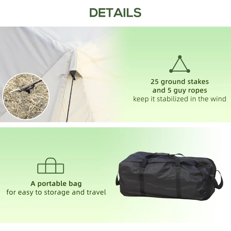 Outsunny 20 Person Camping Tent, Outdoor Cabin Tent Tent with 2 Doors, Screen Room, Family Dome Tent for Hiking, Backpacking, Traveling, Easy Set Up, Cream