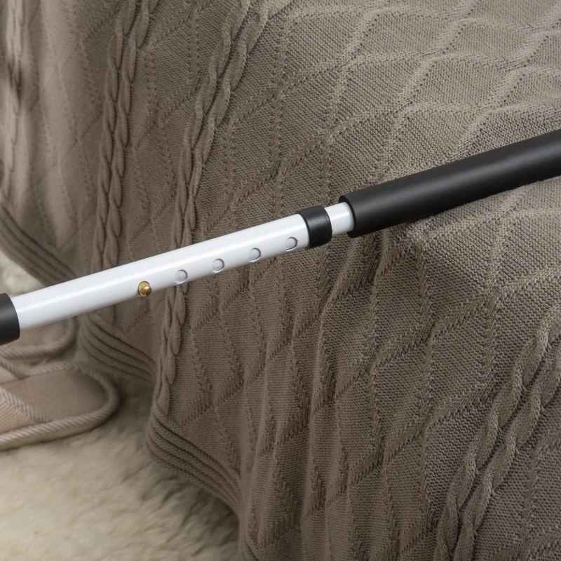 HOMCOM Height Adjustable Bed Rail for Seniors,  Adults, Bed Assist Rail with Safety Handle and Storage Pocket, White