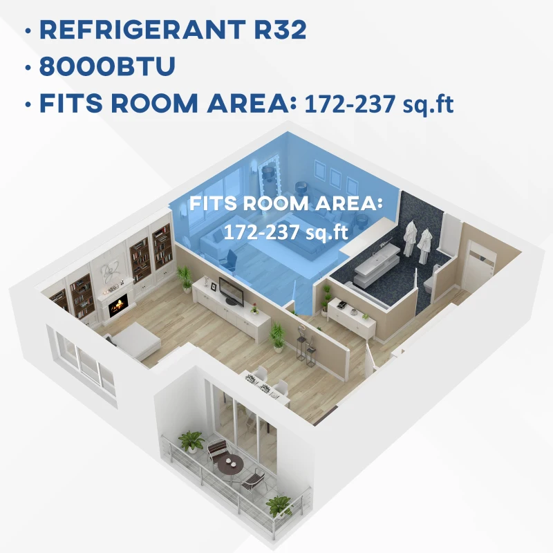 HOMCOM 10000 BTU Smart WiFi Enabled Portable Air Conditioner for Rooms Up to 237 Sq. Ft., 3-in-1 Moible AC Unit with Dehumidifier, Fan, Sleep, App & Remote, 24H Timer, Window Installation Kit, Black
