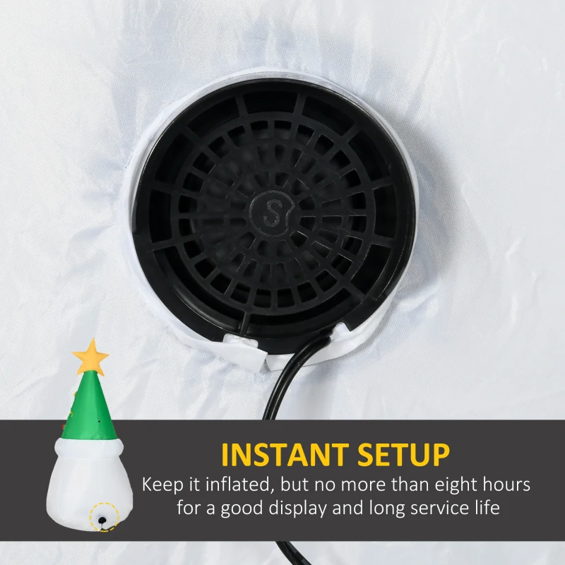 HOMCOM 6' Christmas Inflatables Outdoor Decorations Santa Claus Wearing Hat, Blow-Up LED Yard Christmas Decor, Waterproof