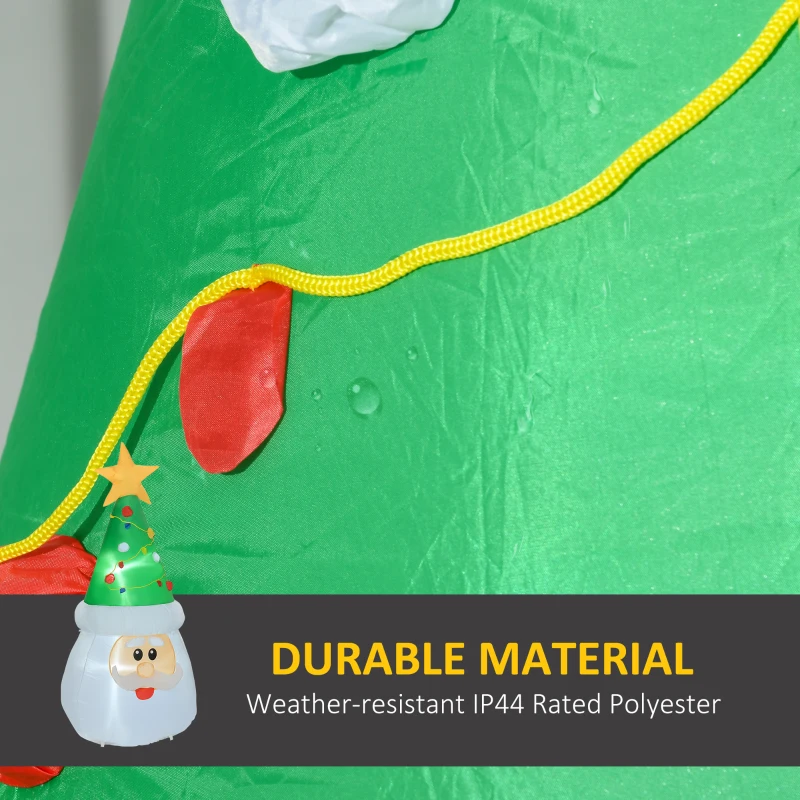 HOMCOM 6' Christmas Inflatables Outdoor Decorations Santa Claus Wearing Hat, Blow-Up LED Yard Christmas Decor, Waterproof