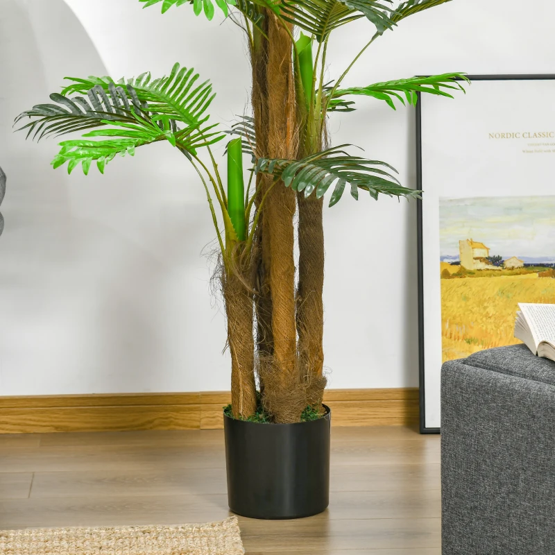 HOMCOM 6FT Artificial Tropical Palm Tree, Faux Decorative Plant in Nursery Pot for Indoor or Outdoor Décor
