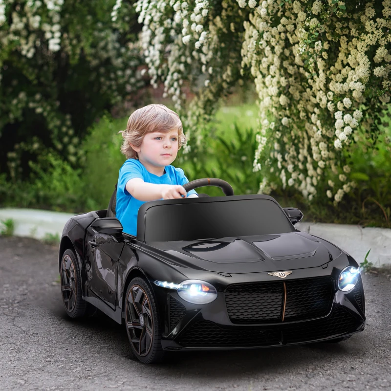 Aosom Bentley Bacalar Licensed Kids Ride on Car w/ Butterfly Doors, Black