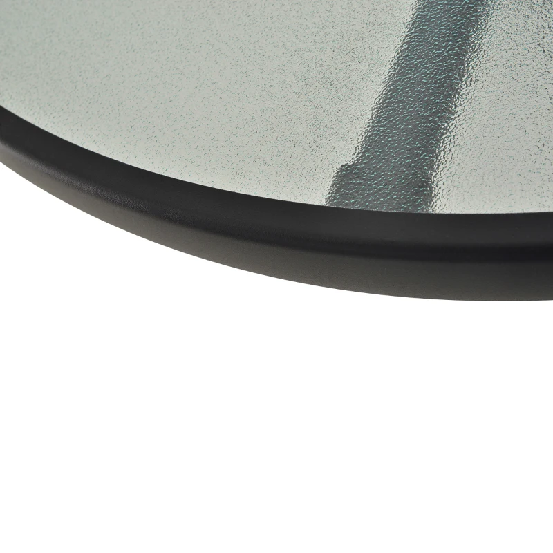 Outsunny 31.5'' Round Bistro Table Outdoor Dining Coffee Table w/ Tempered Glass Top Patio Garden Side Table Weather-resistant