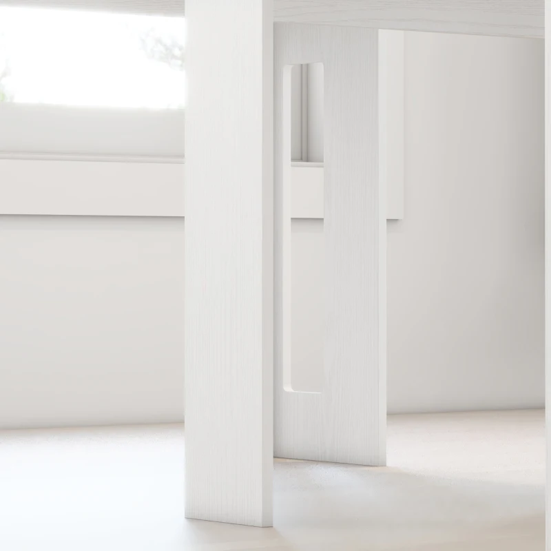 HOMCOM Extendable Dining Table, Expandable Kitchen Table for Small Spaces, Seats up to 6 People, White