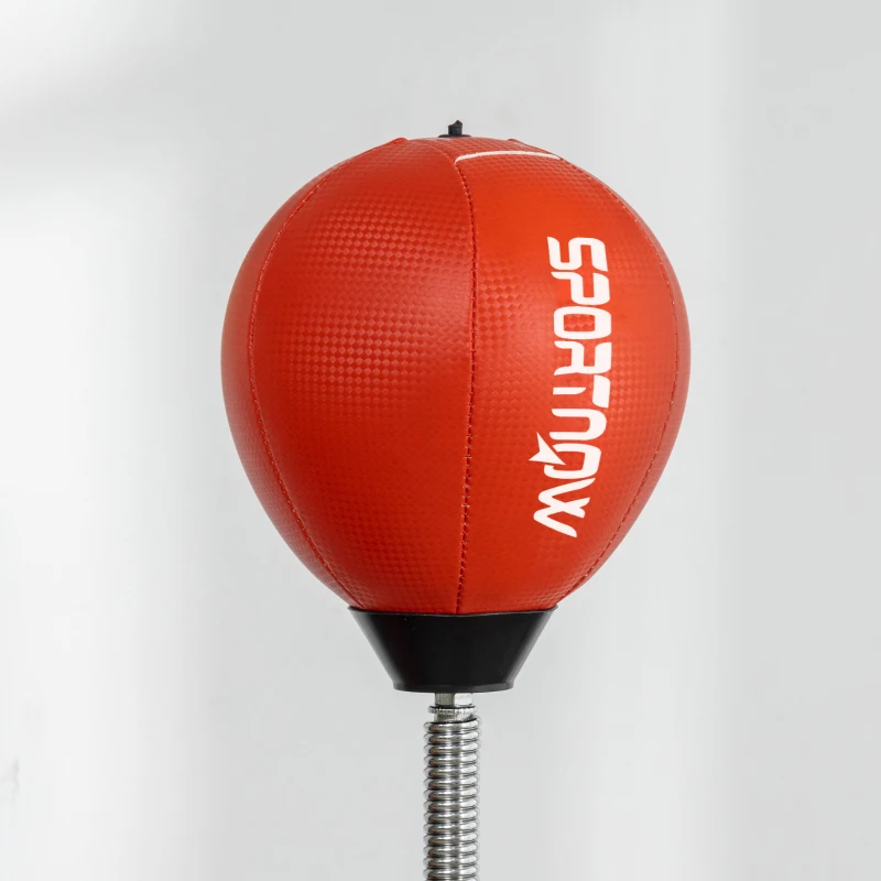 Soozier 4.6'-6.7' Speed Bag Boxing Bag Stand, Reflex Bag Boxing Training Equipment, Speed Punching Bag, Red