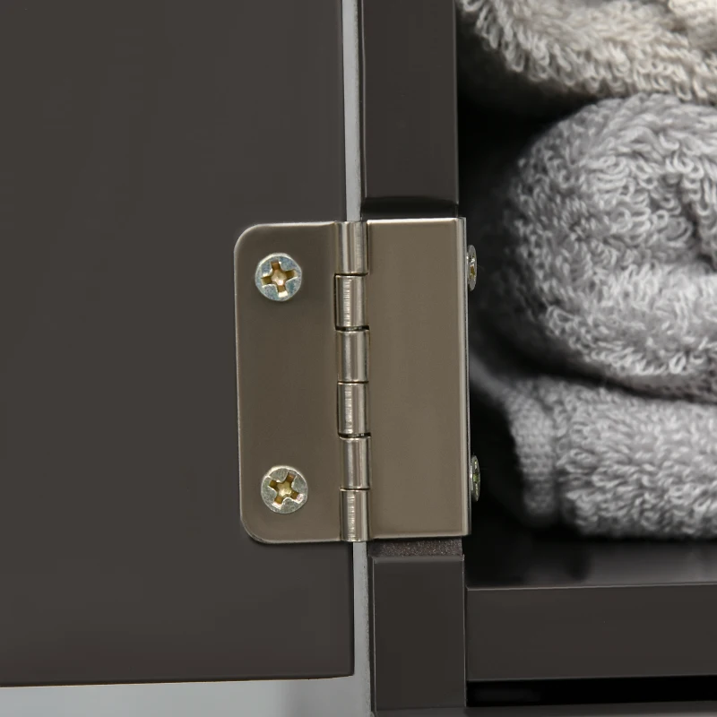 HOMCOM Tall Bathroom Storage Cabinet, Narrow Bathroom Cabinet with Drawers and Open Shelves for Small Spaces, Brown