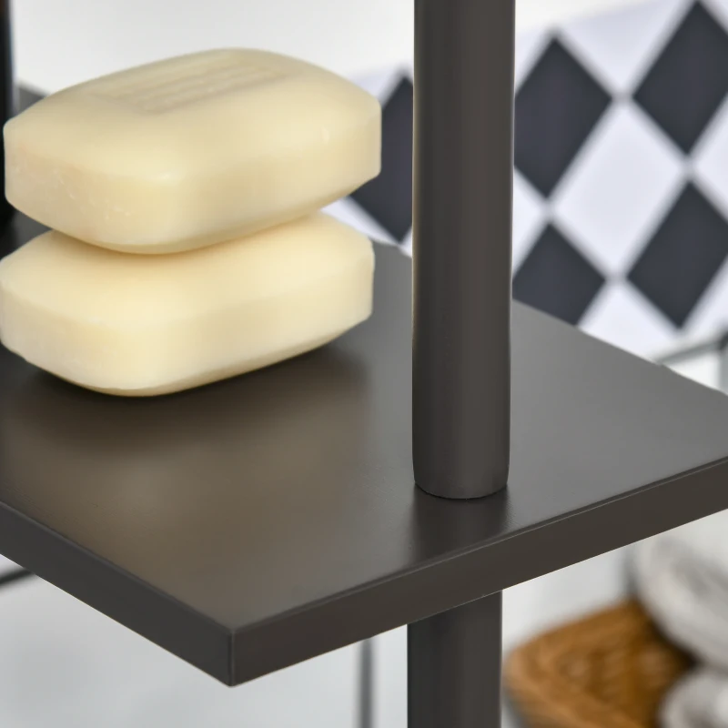 HOMCOM Tall Bathroom Storage Cabinet, Narrow Bathroom Cabinet with Drawers and Open Shelves for Small Spaces, Brown