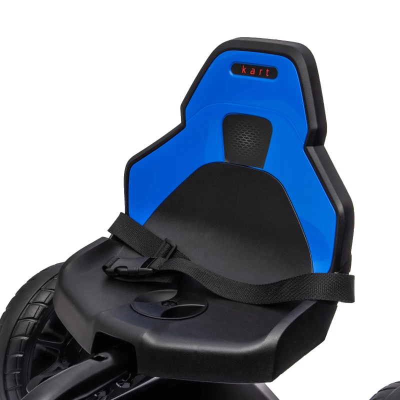 Aosom Kids Pedal Go Kart W/ Adjustable Seat, Swing Axle, Blue