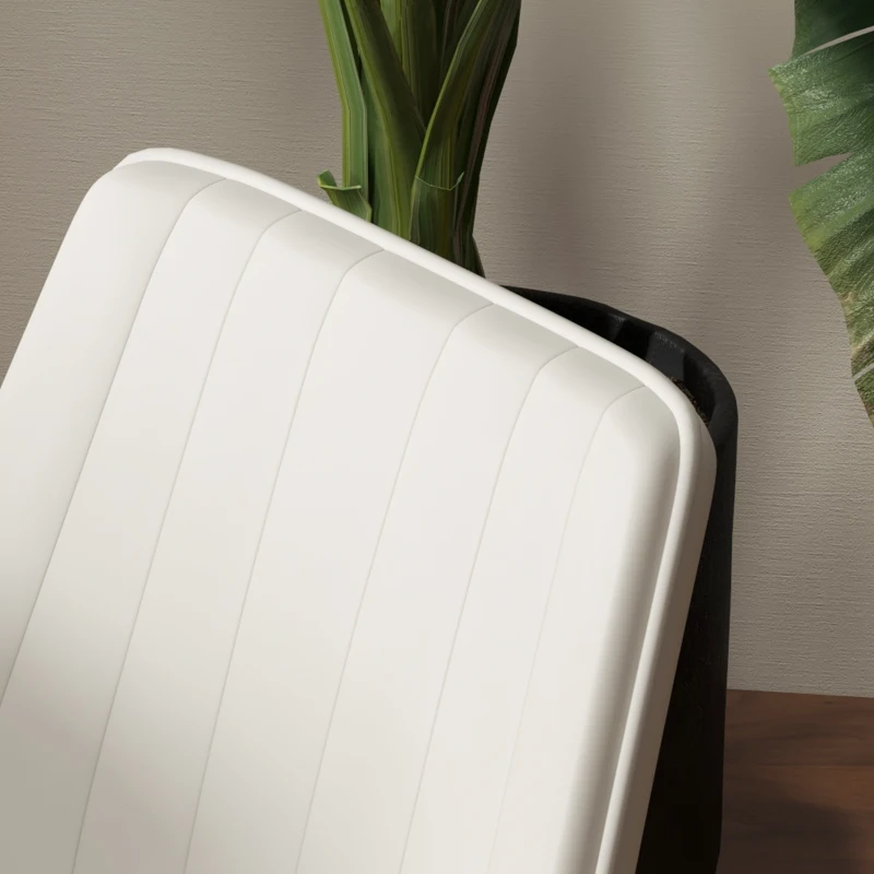 HOMCOM Dining Chairs Set of 2, Modern Kitchen Chair with PU Leather Upholstery and Steel Legs for Living Room, Bedroom, Cream