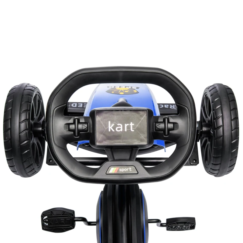 Aosom Kids Pedal Go Kart w/ Swing Axle, Shock-Absorbing Wheels, Blue