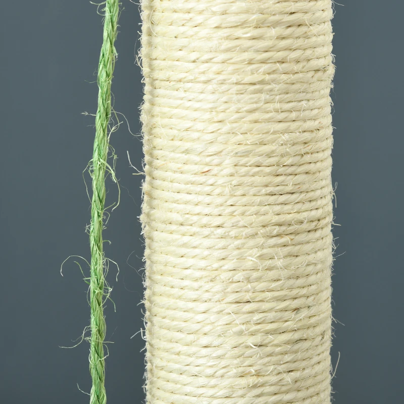 PawHut 33" Cactus Cat Scratching Post for Indoor Cats, Sisal Cat Scratcher with Hanging Ball, Green