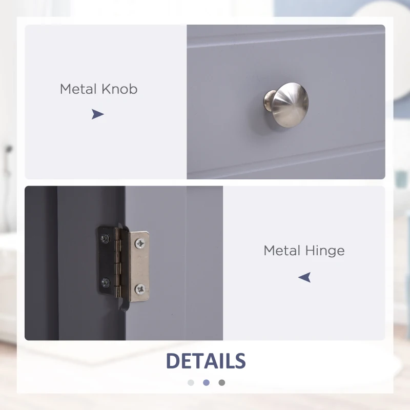 kleankin Bathroom Cabinet with Drawer and Shelf, Toilet Vanity Cabinet for Toilet Paper, Towels or Shampoo, Grey