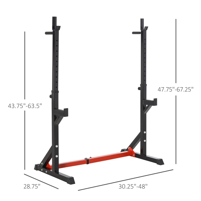 Soozier Adjustable Barbell Rack Stand, Home Gym Squat Rack for Strength Training