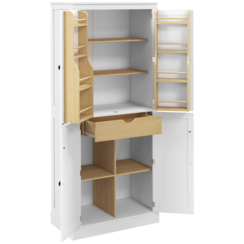 thumbnail image 2 of Homecharm HC-004 Pantry Cabinet – Linen Storage, 4 Doors, 6 Shelves – White 2 of 2