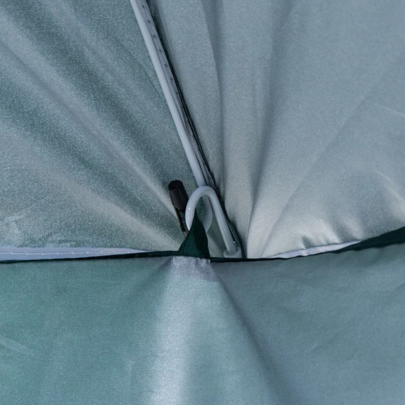 Outsunny Arc. 7ft Fishing Umbrella Beach Parasol with Sides Brolly Shelter Canopy Shade with Carry Bag Dark Green