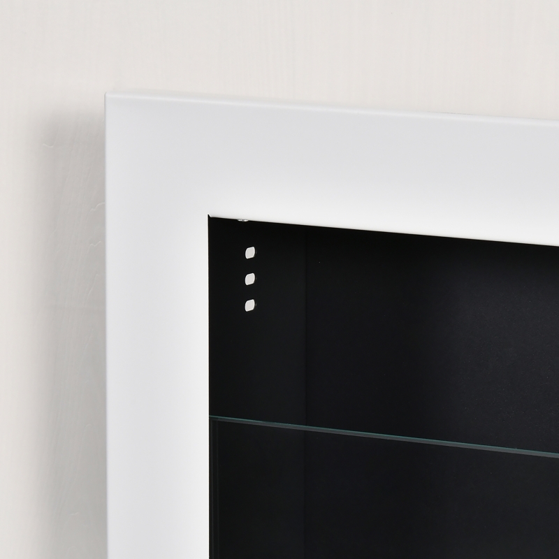 HOMCOM Ethanol Fireplace, 47.25" Wall-Mount 0.3 Gallon Steel 215 Sq Ft., Burns up to 3 Hours, White