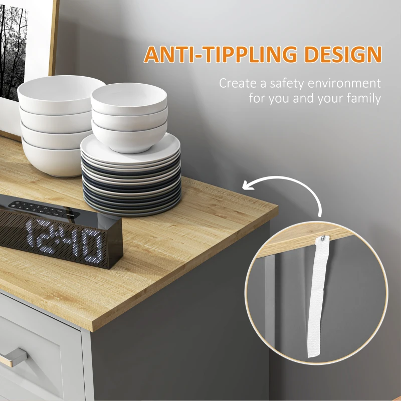 HOMCOM Modern Kitchen Sideboard Buffet Cabinet with Storage, Kitchen Island Dining Room Cabinet Living Room Furniture