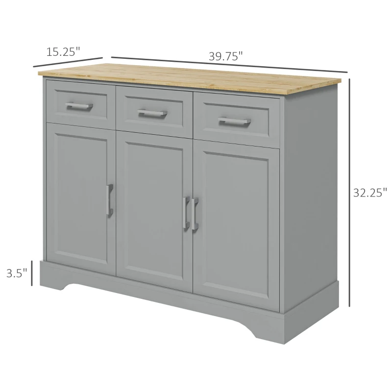 HOMCOM Modern Kitchen Sideboard Buffet Cabinet with Storage, Kitchen Island Dining Room Cabinet Living Room Furniture