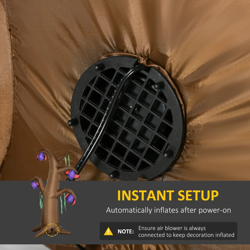 Outsunny 8' Halloween Inflatables Outdoor Decorations Ghost Tree with Cute Bats, Blow-Up Yard Decor with LED Display Indoor Outdoor for Garden, Lawn, Party, Holiday