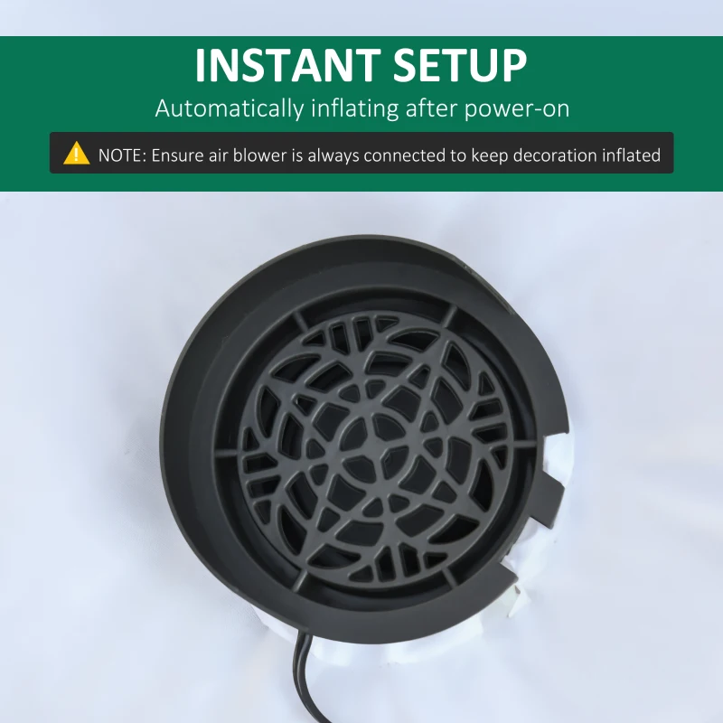 HOMCOM 5.9' Halloween LED Yard Decor Ghost with Pumpkin, Blow Up Inflatable Outdoor Decoration for Garden, Waterproof, Green