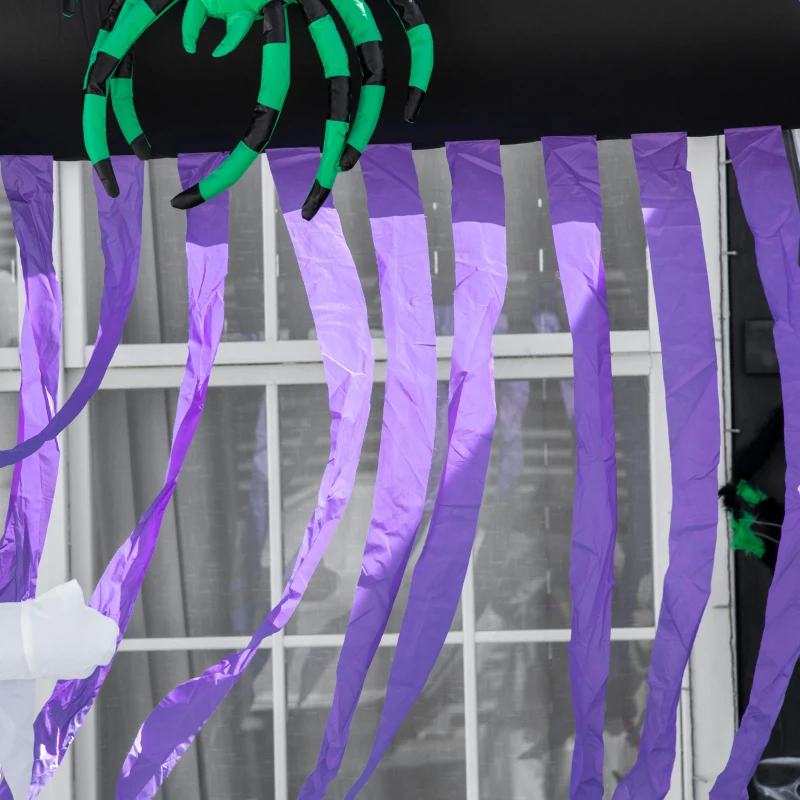 HOMCOM 8' Inflatable Halloween Archway with Ghosts and Spiders, Blow Up Outdoor LED Yard Display, Waterproof