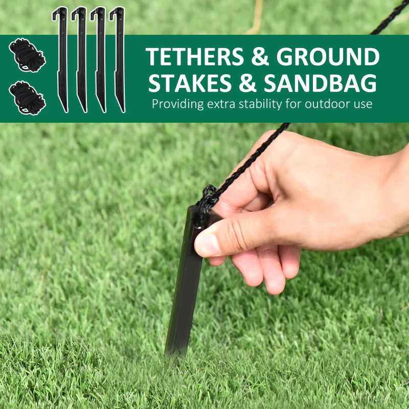 HOMCOM 5.9' Halloween LED Yard Decor Ghost with Pumpkin, Blow Up Inflatable Outdoor Decoration for Garden, Waterproof, Green