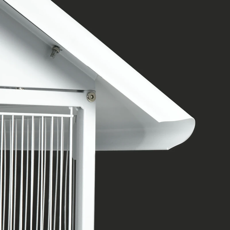 PawHut 67"H Bird Cage with Rolling Stand, Cockatiels Finches Budgie Cage with Divider, Removable Trays  - White