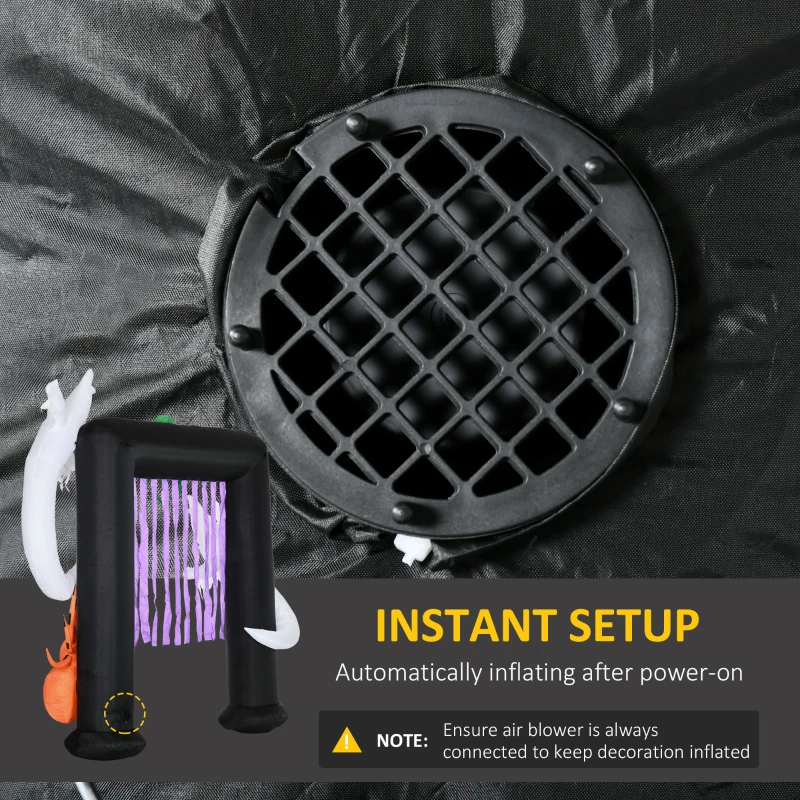 HOMCOM 8' Inflatable Halloween Archway with Ghosts and Spiders, Blow Up Outdoor LED Yard Display, Waterproof