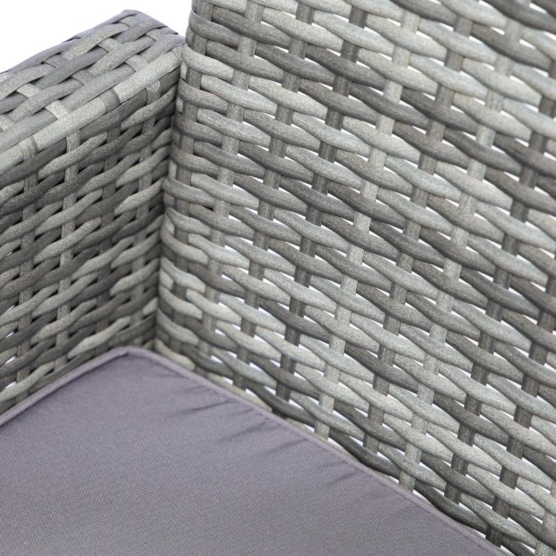 Outsunny 4-Piece Wicker Outdoor Rattan Furniture Set with Loveseat, 2 Chairs, & Coffee Table with UV Fighting Material