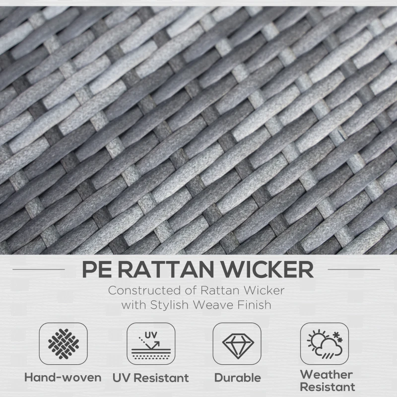 Outsunny 4-Piece Wicker Outdoor Rattan Furniture Set with Loveseat, 2 Chairs, & Coffee Table with UV Fighting Material