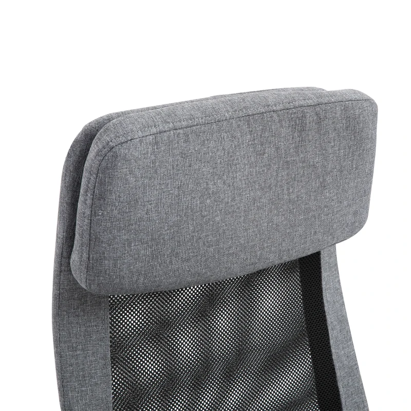Vinsetto High Back Mesh Office Chair, Computer Chair with Headrest, Adjustable Height, Tilt Function and Armrests, Grey