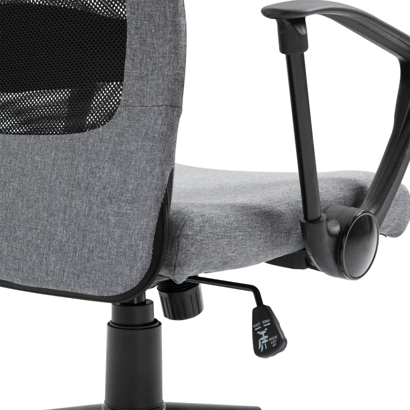 Vinsetto High Back Mesh Office Chair, Computer Chair with Headrest, Adjustable Height, Tilt Function and Armrests, Grey
