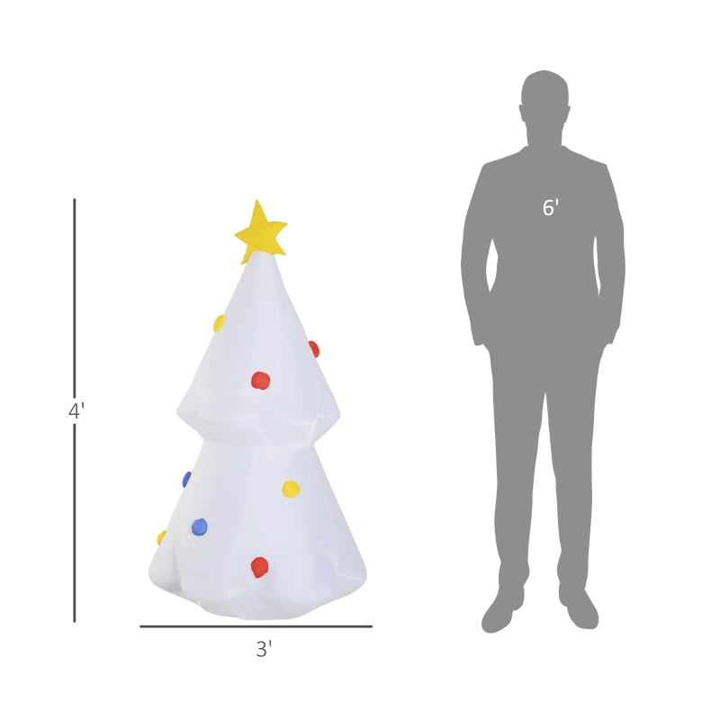 HOMCOM 6ft Inflatable Christmas Tree Decorations, Outdoor Blow-Up Yard Christmas Decor with LED Lights Display