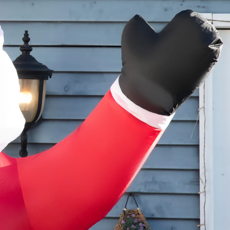 Outsunny 8ft Christmas Inflatables Outdoor Decorations Smiling Santa Claus with Gift Bag, Blow-Up LED Yard Christmas Decor for Lawn Garden Party